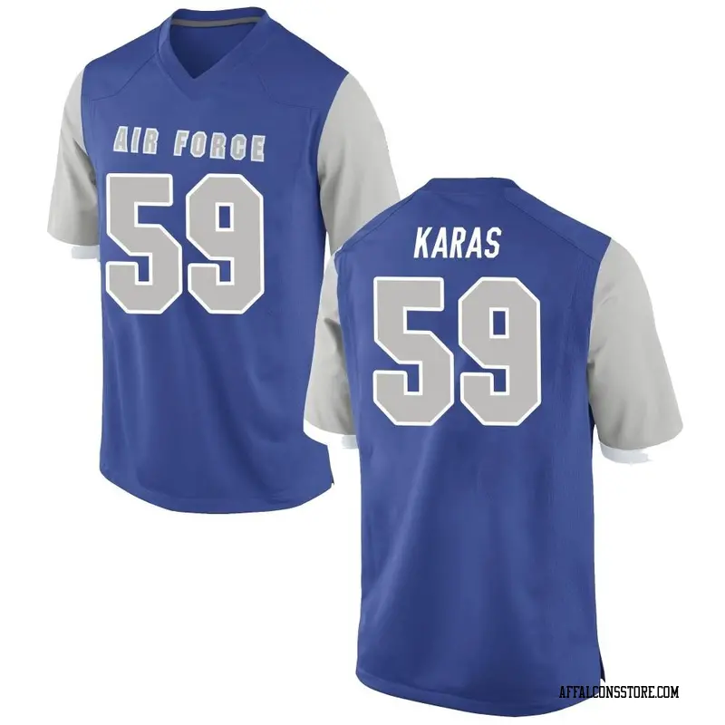 Game Men's Adam Karas Air Force Falcons Royal Football College Jersey